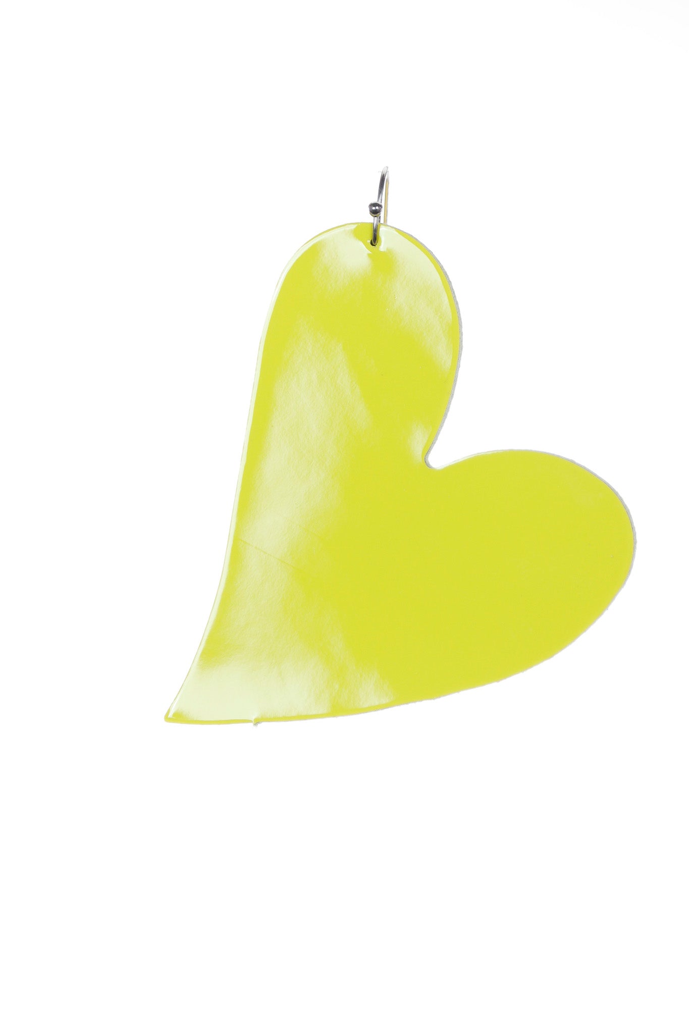Cercei inima - Galben lacuit