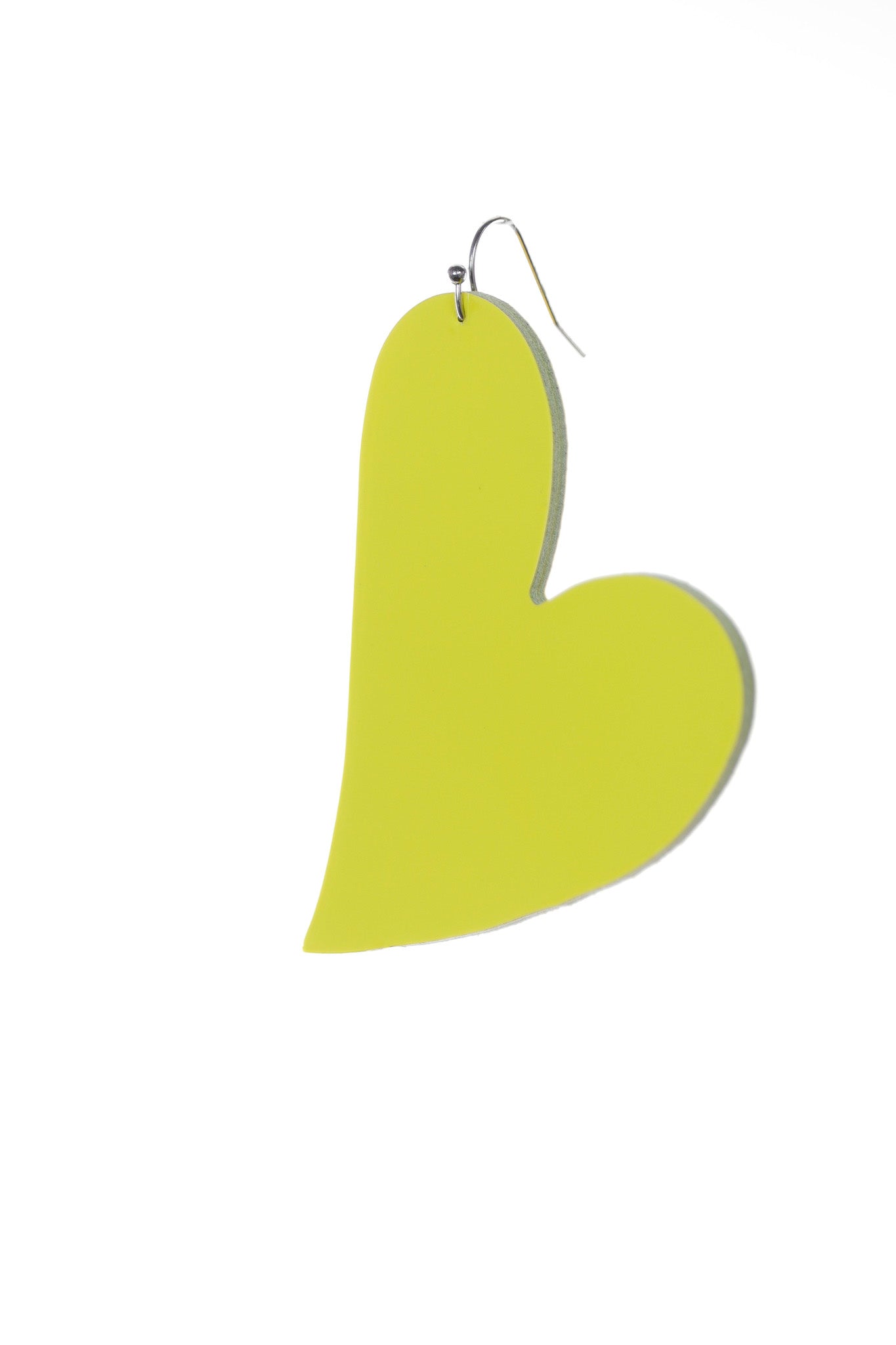 Cercei inima - Galben lacuit