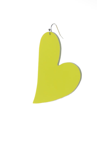 Cercei inima - Galben lacuit