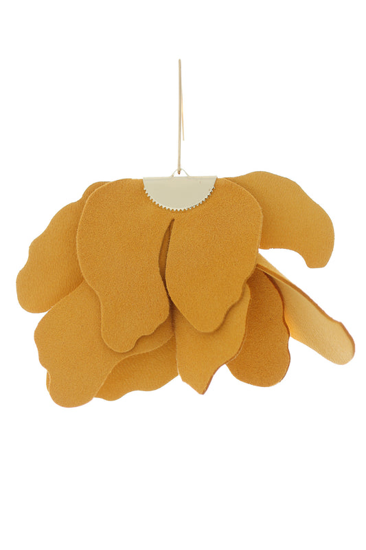 Large Flower Earrings - Mustard Yellow