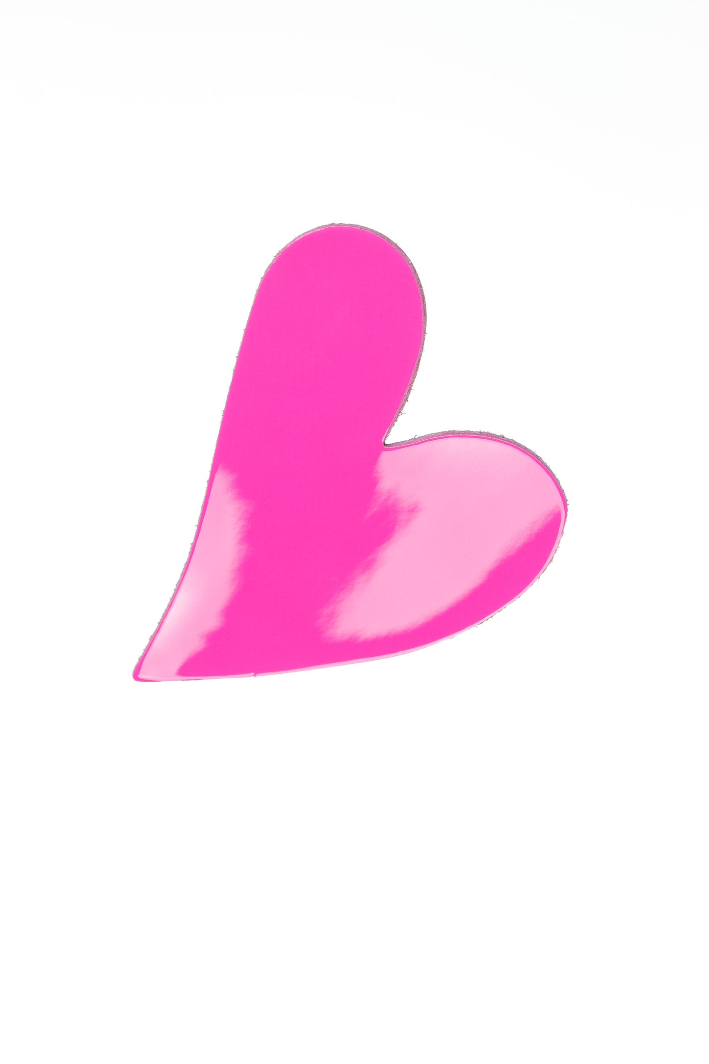 Cercei Inima Mini - Fucsia Lăcuit