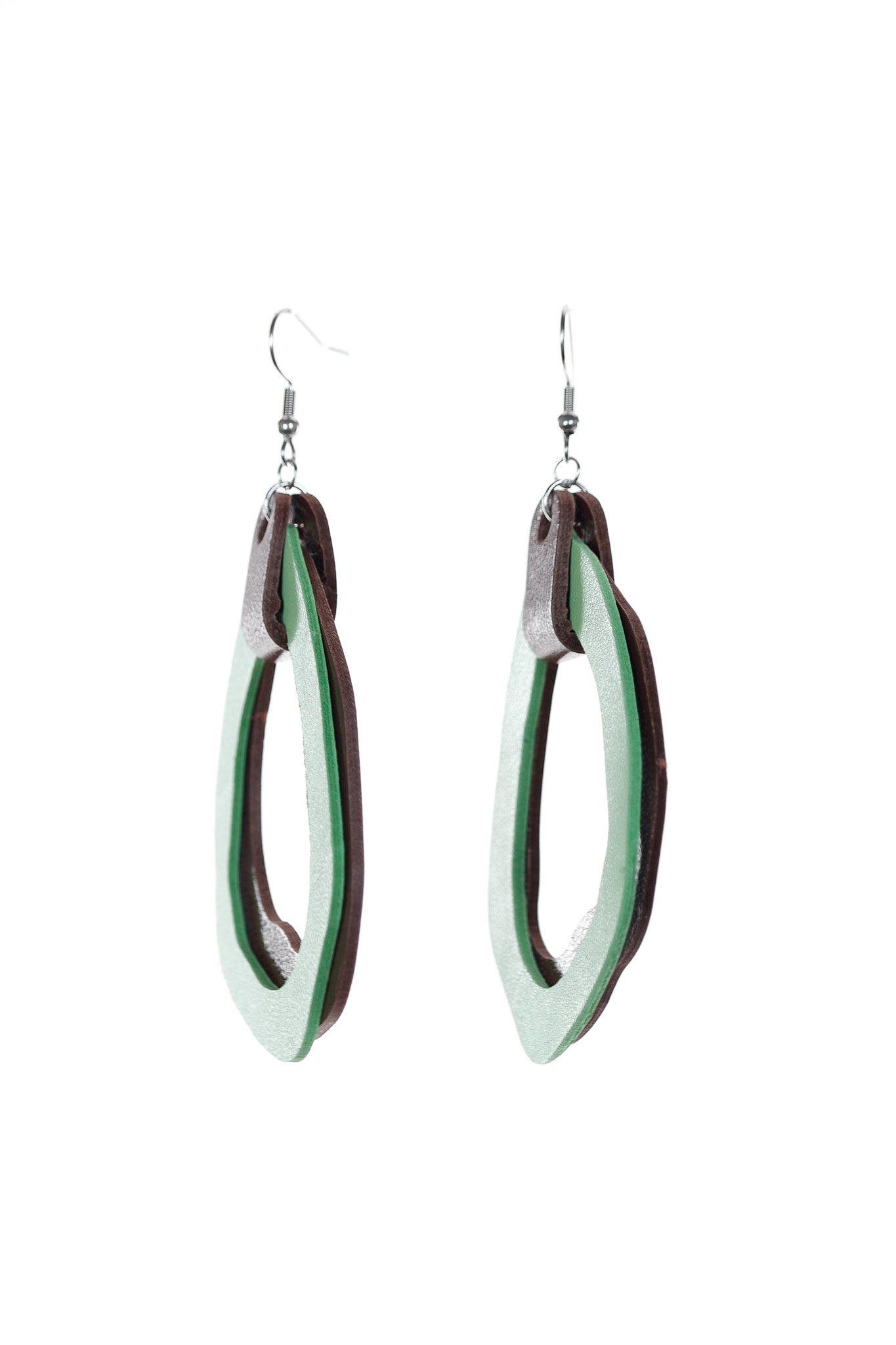 Cercei Fluid - Verde menta + Maro