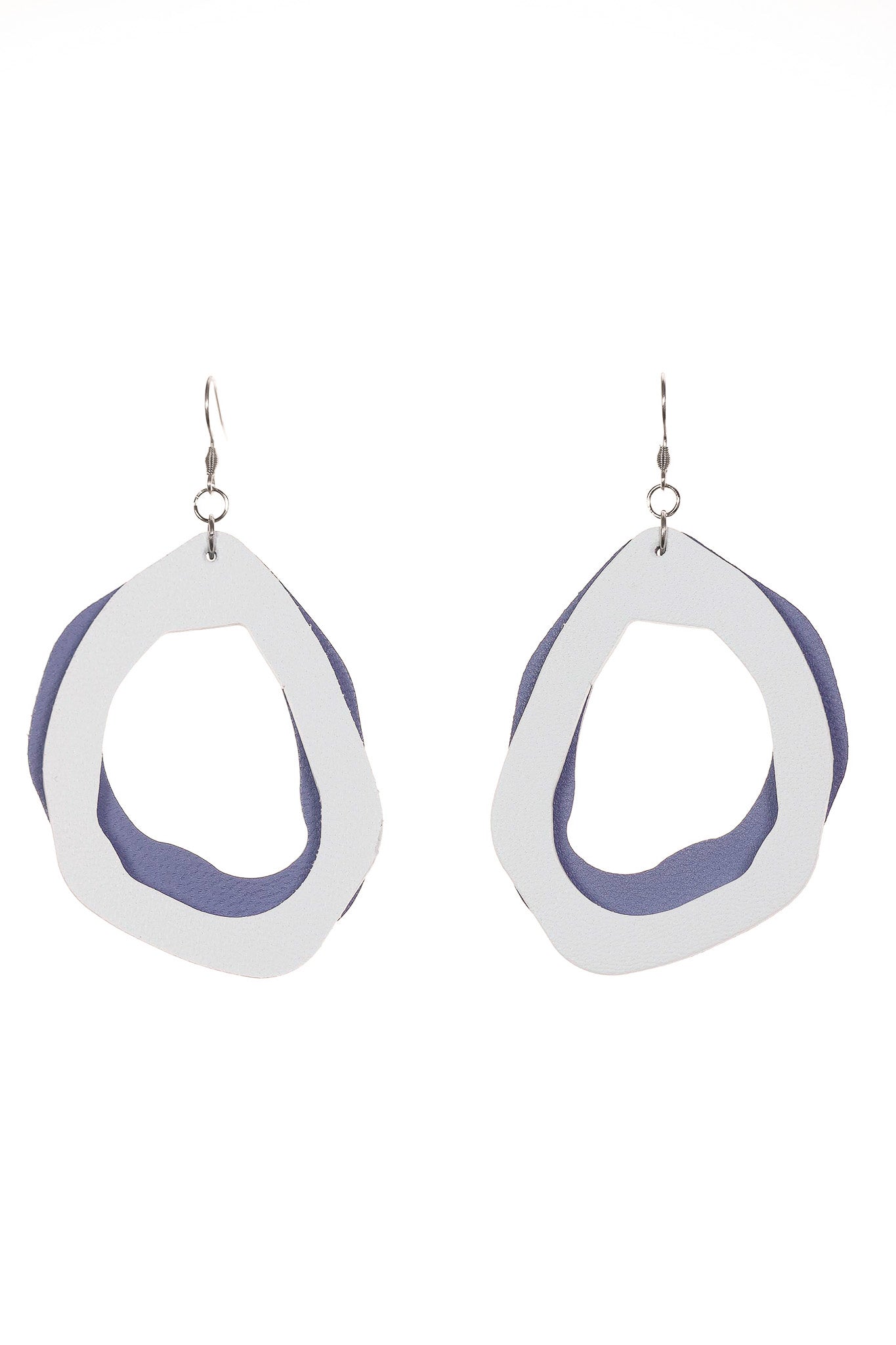 Cercei Fluid - Alb + Albastru cenusiu