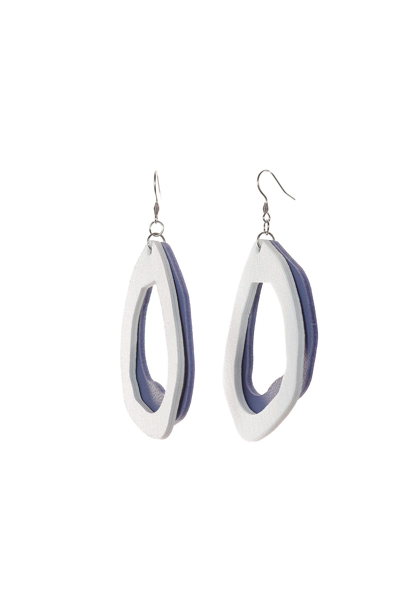 Cercei Fluid - Alb + Albastru cenusiu