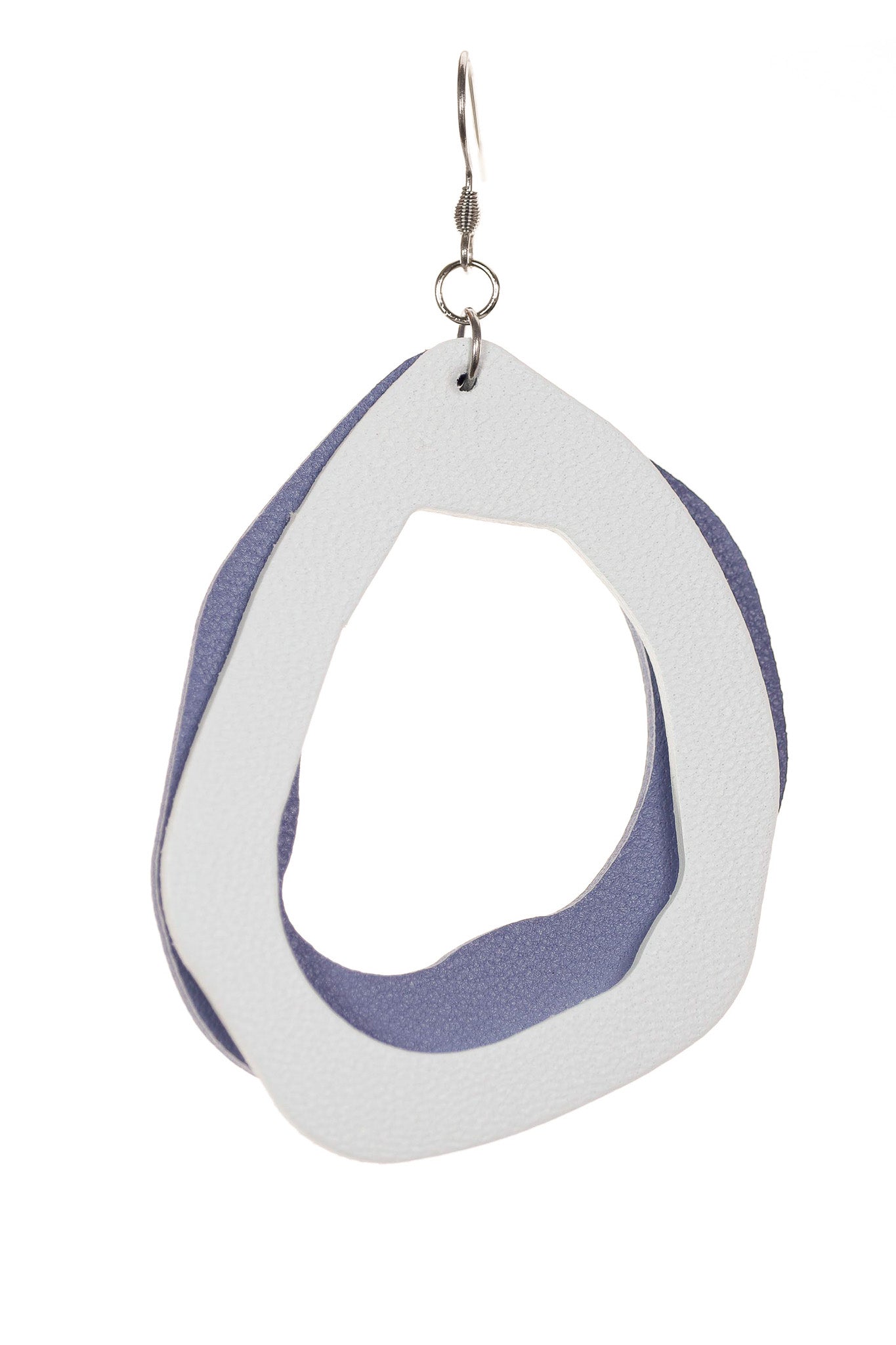 Cercei Fluid - Alb + Albastru cenusiu