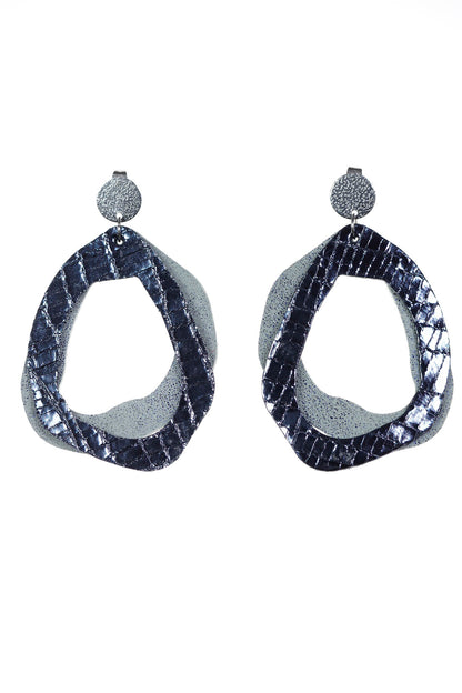 Cercei Fluid - Albastru metalizat + Gri Antracit