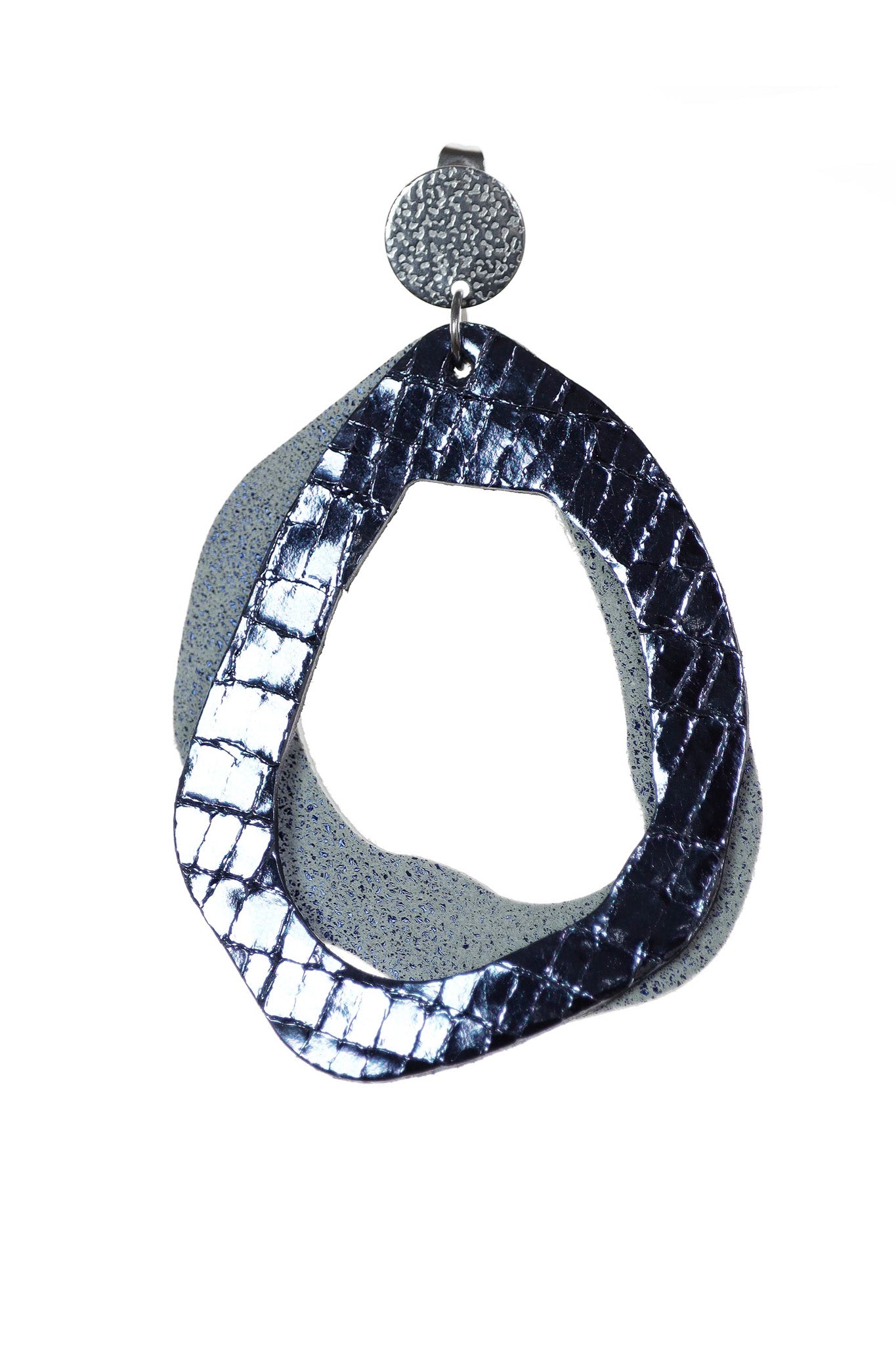 Cercei Fluid - Albastru metalizat + Gri Antracit