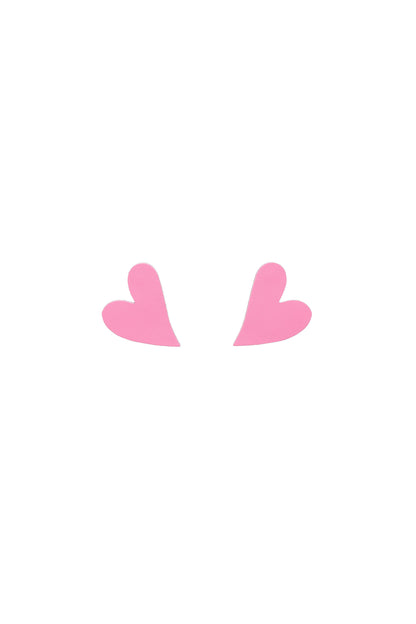 Cercei Inima Mini - Baby Pink