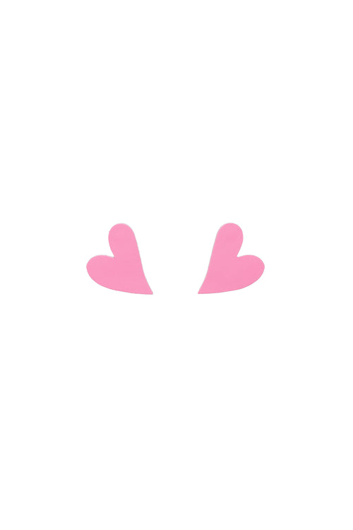 Cercei Inima Mini - Baby Pink