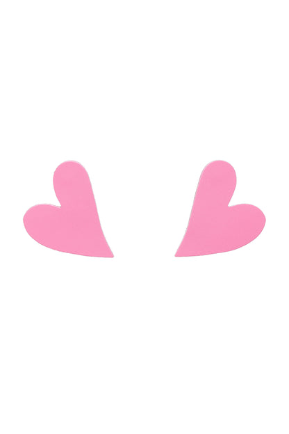 Cercei Inima Mini - Baby Pink