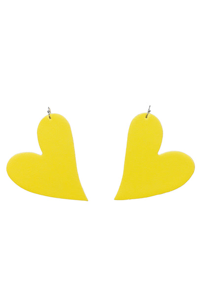 Cercei inima - Galben Canary