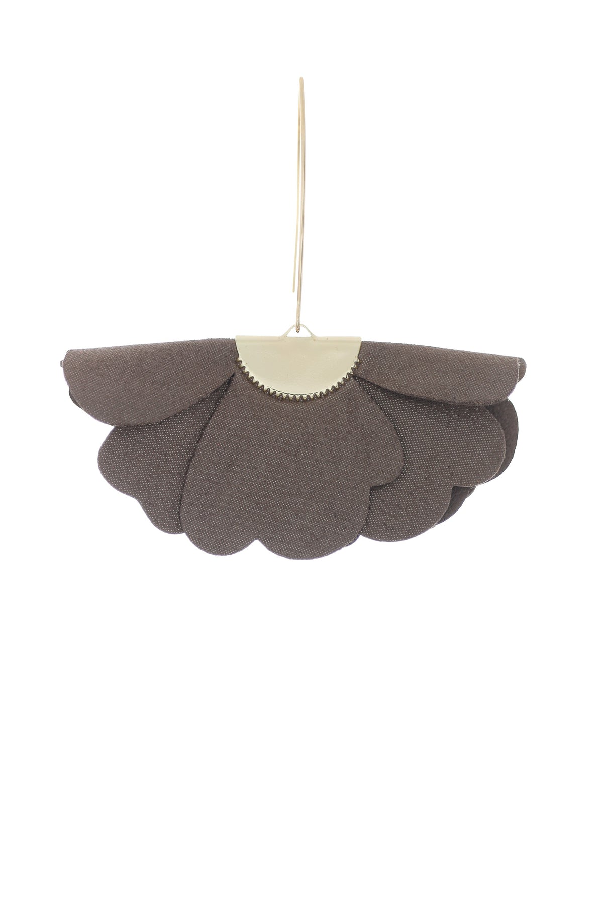 Cercei Floare Mica - Taupe cu sclipici