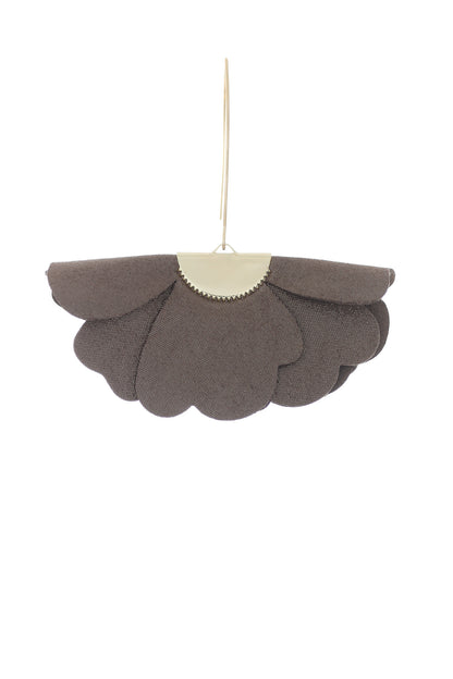 Cercei Floare Mica - Taupe cu sclipici