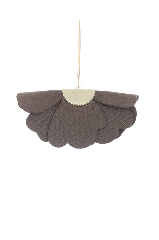Cercei Floare Mica - Taupe cu sclipici