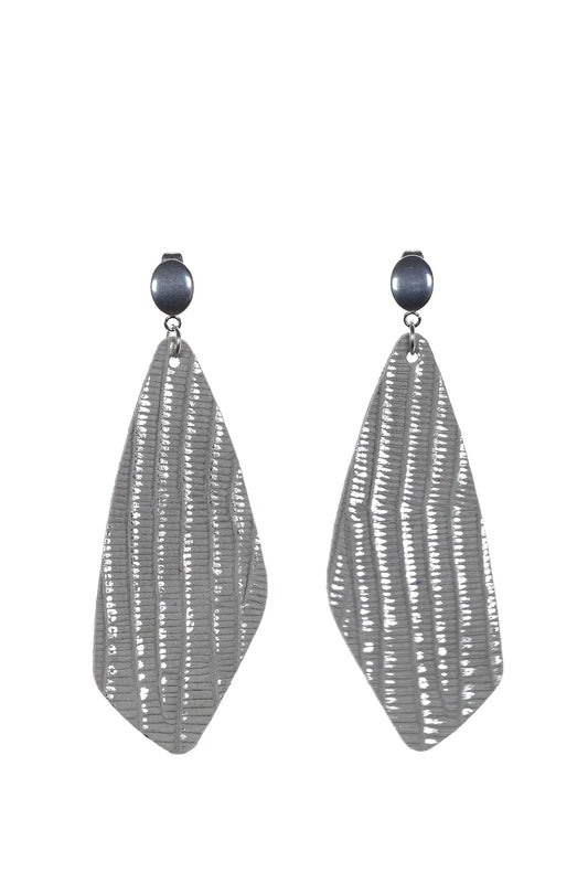 Cercei Drop - Gri + Argintiu