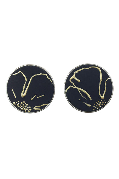 Cercei Geometrici (3 cm) cu foita de aur