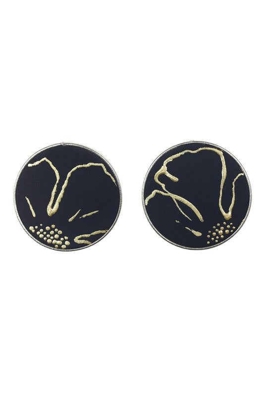 Cercei Geometrici (3 cm) cu foita de aur