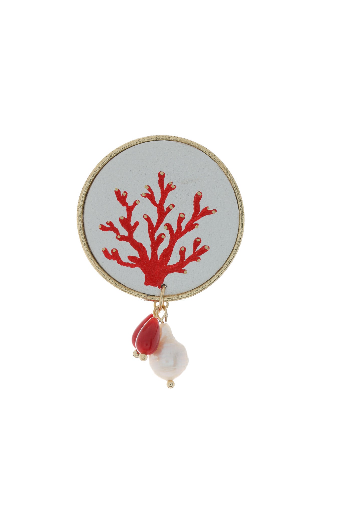 Cercei Marine - Coral pictat manual