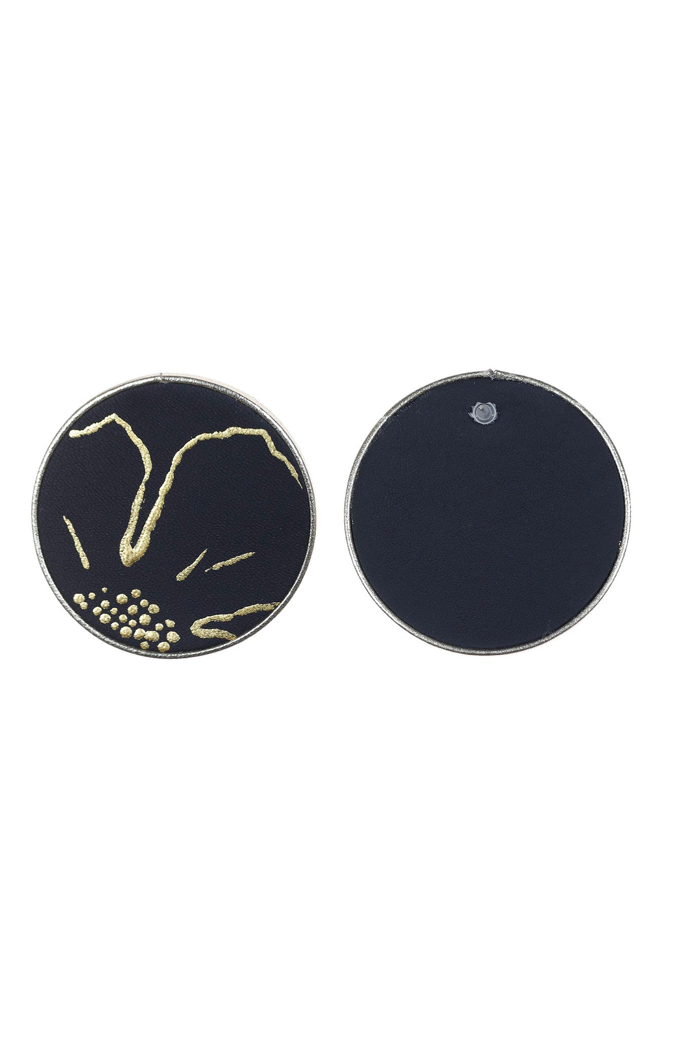 Cercei Geometrici (3 cm) cu foita de aur