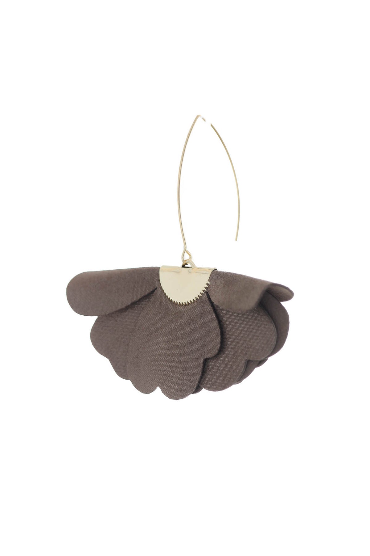 Cercei Floare Mica - Taupe cu sclipici