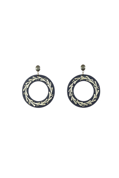 Cercei Geometrici Hoop (5 cm) cu foita de aur