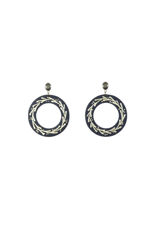 Cercei Geometrici Hoop (5 cm) cu foita de aur