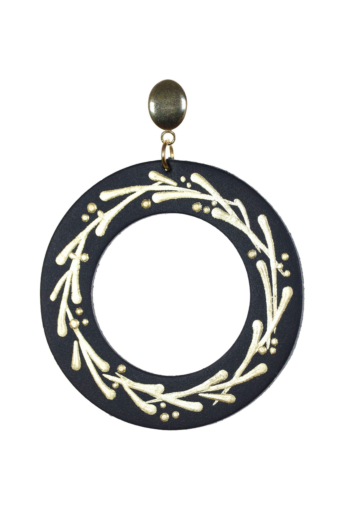 Cercei Geometrici Hoop (5 cm) cu foita de aur