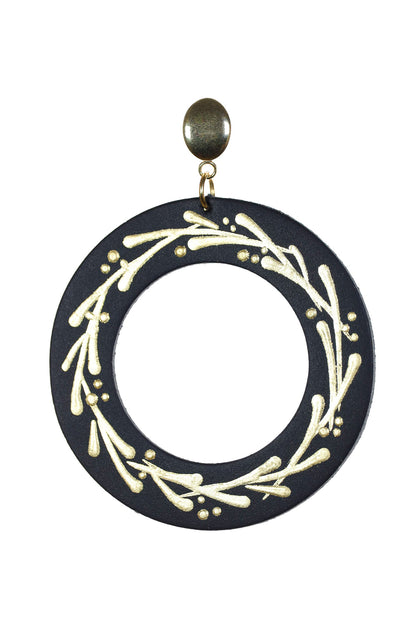 Cercei Geometrici Hoop (5 cm) cu foita de aur