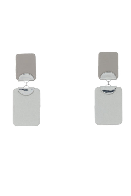 Cercei Geometrici Duo - Taupe + Argintiu