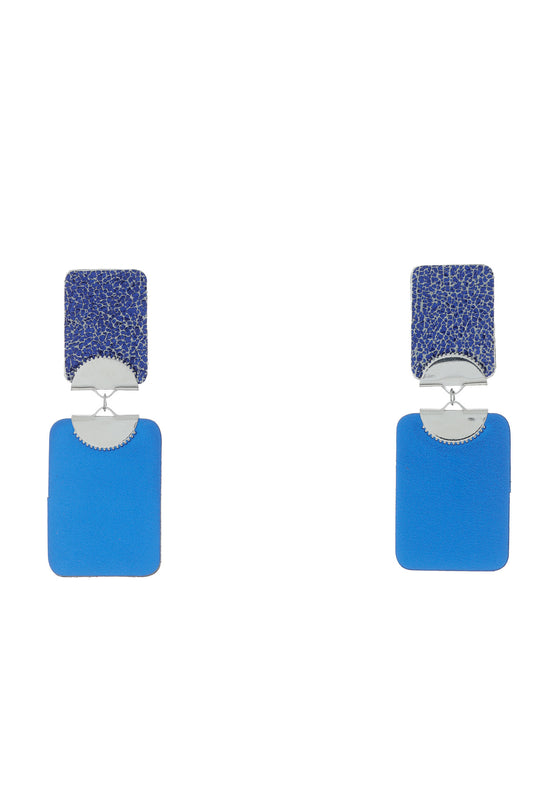 Cercei Geometrici Duo - Albastru + Albastru cobalt