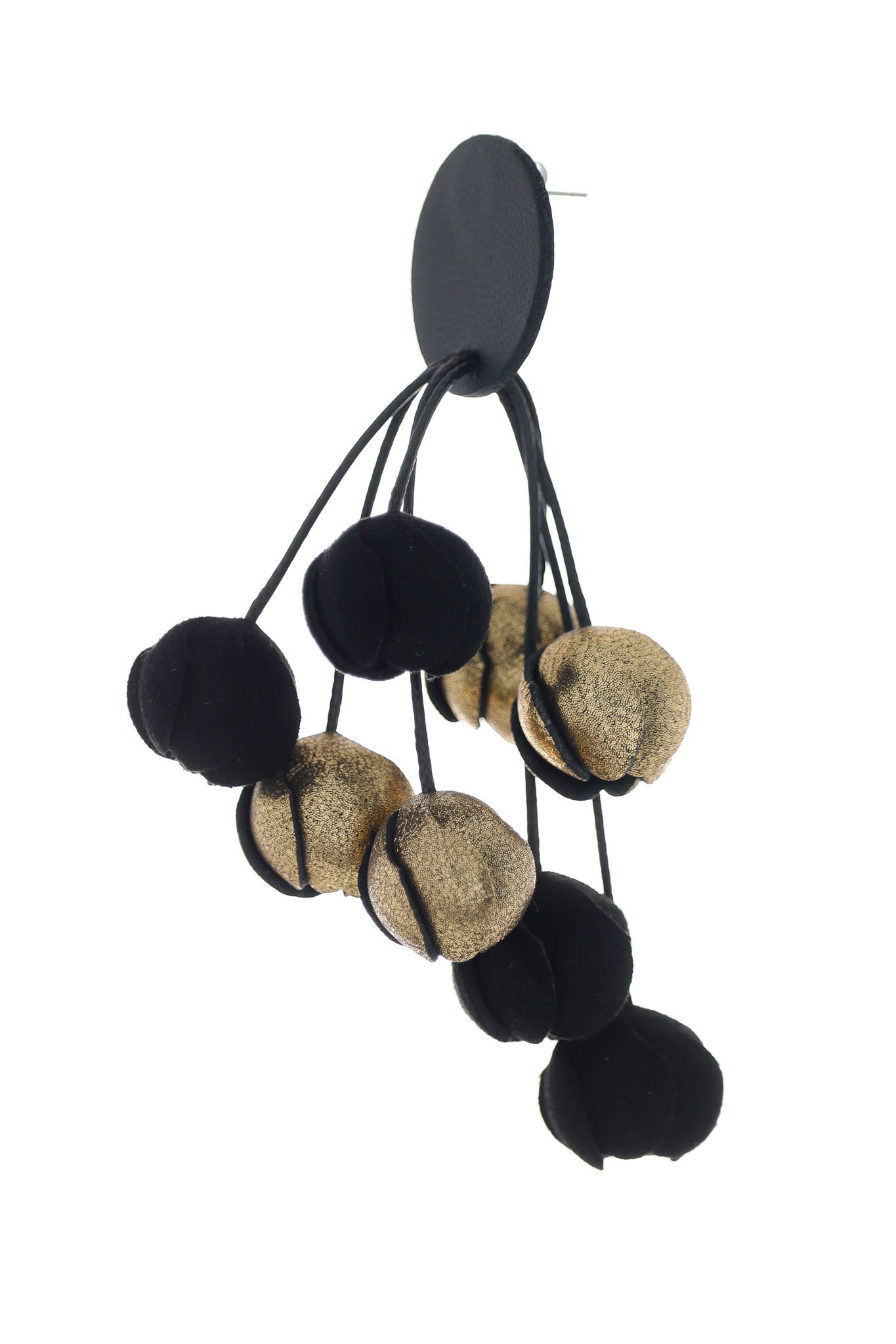 Cercei buchet boboci - Negru + Auriu