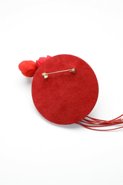 Brosa Blossom - Rosu / piele intoarsa