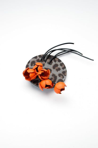 Brosa Blossom - Animal print + Portocaliu