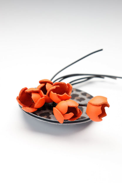 Brosa Blossom - Animal print + Portocaliu