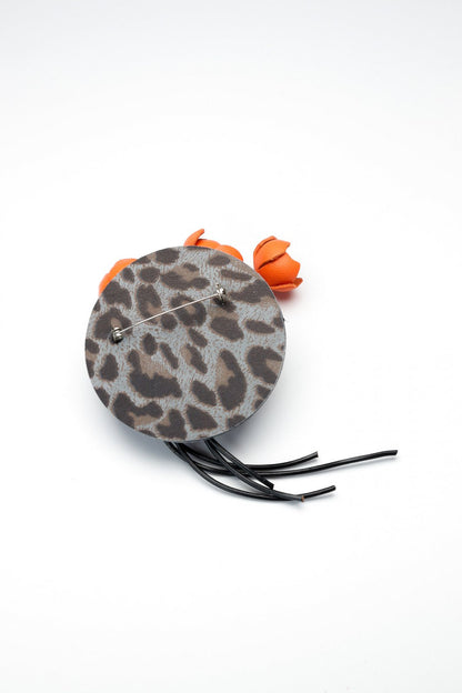 Brosa Blossom - Animal print + Portocaliu