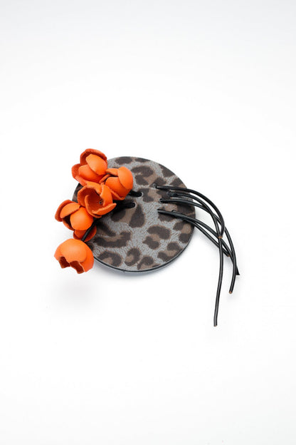 Brosa Blossom - Animal print + Portocaliu