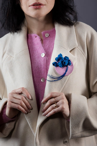 Brosa Blossom - Roz + albastru