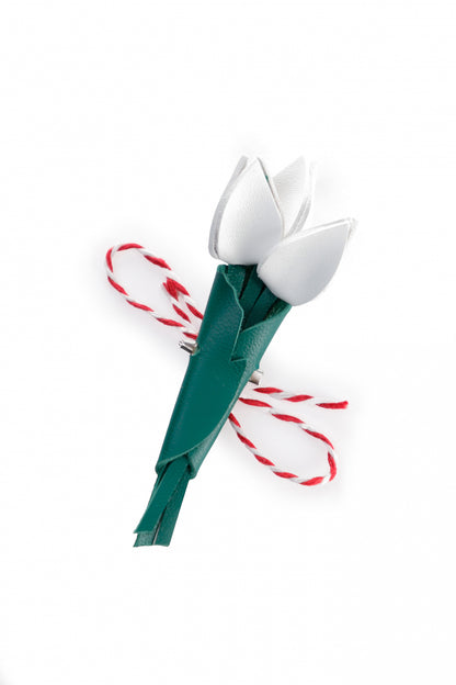 Brosa Buchet de lalele - Alb