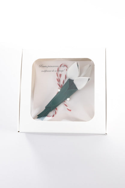 Brosa Buchet de lalele - Alb