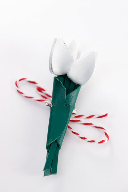 Brosa Buchet de lalele - Alb