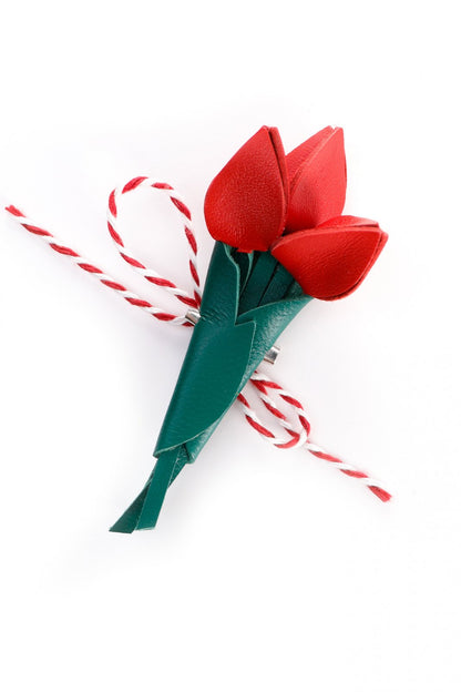 Brosa Buchet de lalele - Rosu