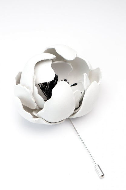 Brosa Bujor maxi - Alb