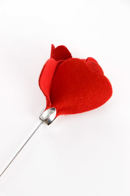 Brosa Garoafa - Rosu / argintiu