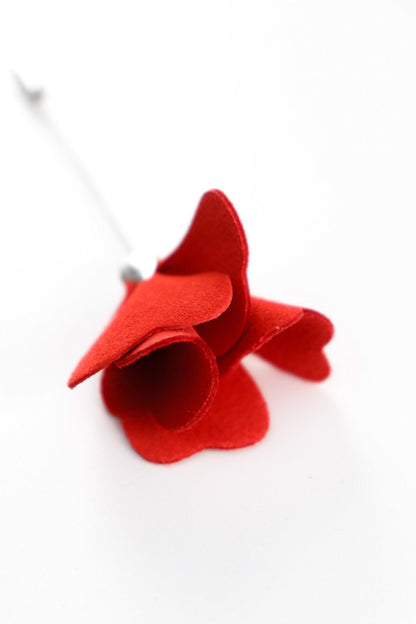 Brosa Garoafa - Rosu / argintiu