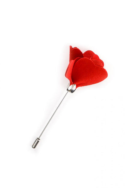 Brosa Garoafa - Rosu / argintiu