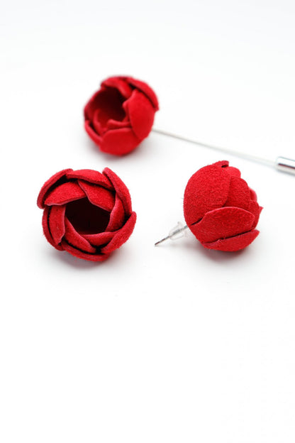 Set brosa si cercei model floral