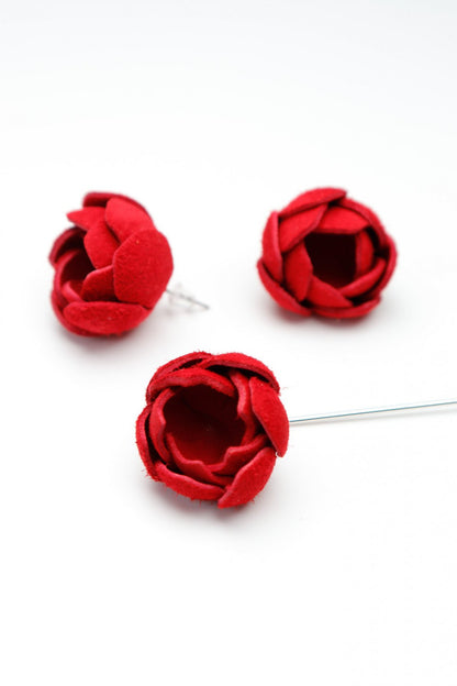 Set brosa si cercei model floral