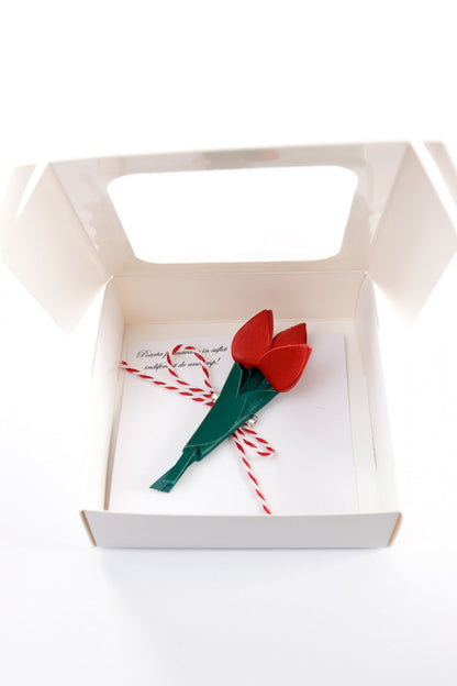 Brosa Buchet de lalele - Rosu