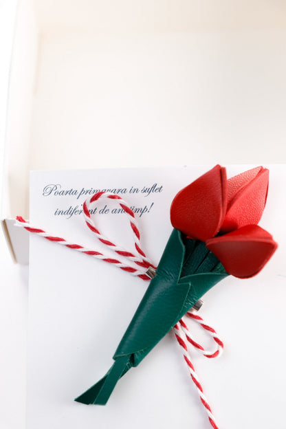 Brosa Buchet de lalele - Rosu