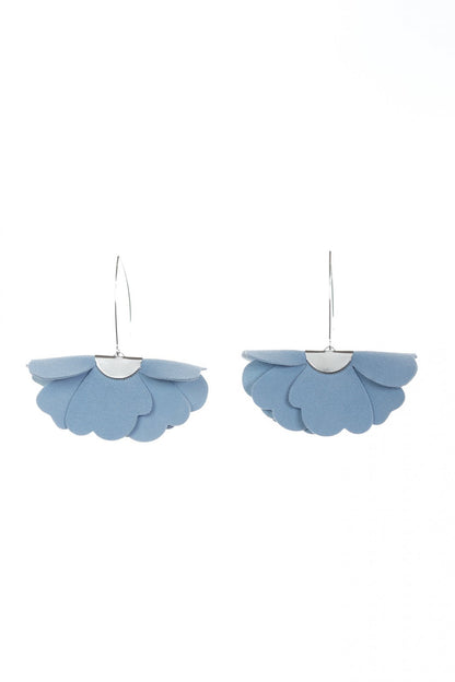 Cercei Floare mica - Albastru cenusiu